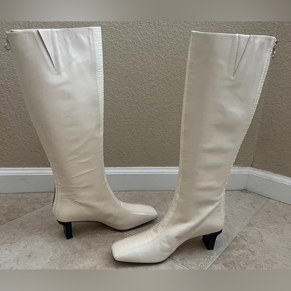 Aeyde Tove Knee High Tall BACK ZIP Leather Boots New $775 RARE - Picture 1 of 12